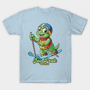 Cute Dinosaur Skiing Jay Peak T-Shirt